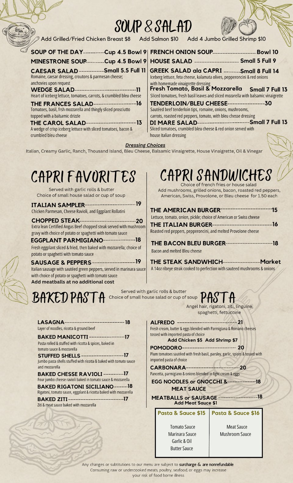 Close-up of a menu page beside a tabletop setting.